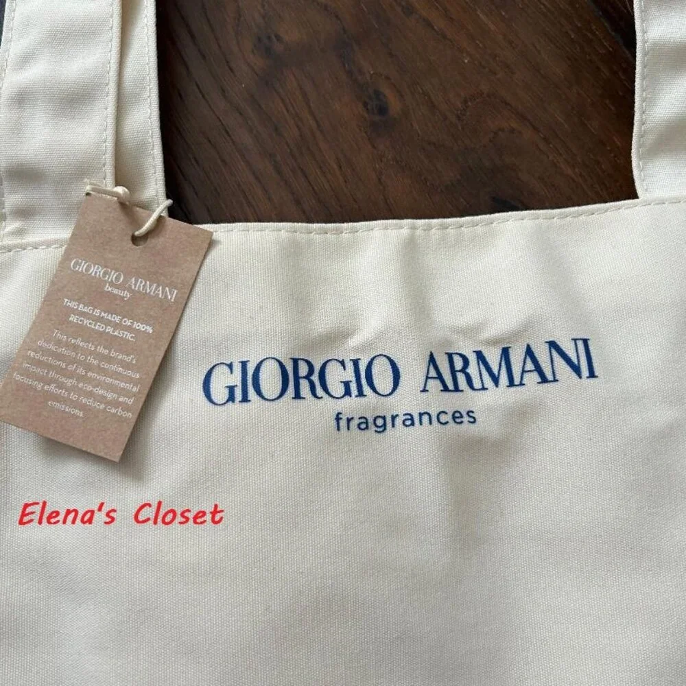 NEW ~ ARMANI ISLAND REUSABLE CANVAS TOTE - Picture 3 of 11